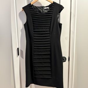 Calvin Klein ruched sheath dress.